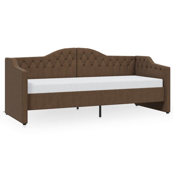 vidaXL Lit avec matelas et éclairage USB Marron foncé Tissu 90x200 cm
