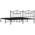 vidaXL Cadre de lit métal sans matelas avec tête de lit noir 200x200cm