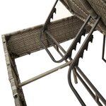 vidaXL Chaise longue double avec coussins et parasol gris clair rotin