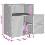 vidaXL Armoire Gris 70 x 50 x 87 cm Polyester et Roly Ratten