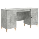 vidaXL Bureau Gris béton 142 5 x 50 x 75 cm Bois d'ingénierie
