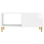 vidaXL Table basse Blanc brillant 90 x 50 x 40 cm Bois d'ingénierie