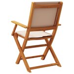 vidaXL Chaises de jardin pliantes lot de 4 taupe tissu et bois massif