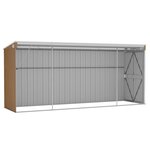 vidaXL Abri de jardin mural Marron 118x382x178 cm Acier galvanisé