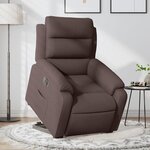 vidaXL Fauteuil inclinable électrique marron foncé tissu