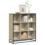 vidaXL Bibliothèque chêne sonoma 97 5x33x107 5cm bois ingénierie métal