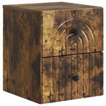 vidaXL Cabinet de chevet mural 2 Pièces Chêne fumé 33 x 34 5 x 40 cm
