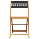 vidaXL Ensemble de bistro 3 Pièces noir polypropylène et bois massif