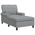 vidaXL Chaise longue avec coussin Gris clair 91 x 157 x 91 cm tissu