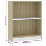 vidaXL Bibliothèque Blanc chêne Sonoma 60x24x74 5 cm Bois d'ingénierie