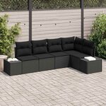 vidaXL Ensemble de canapé de jardin 5 Pièces Noir Poly rotin