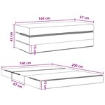 vidaXL Canapé-lit pliable 160 x 67 x 45 cm Gris clair