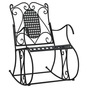vidaXL Banc à bascule 84 cm noir acier