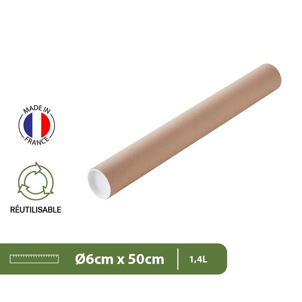 Grand Tube D'affiche étanche Blanc - Pour Rangement Documents