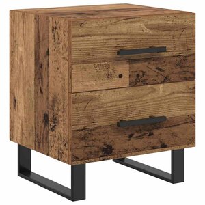 vidaXL Cabinet de chevet avec tiroir Bois ancien 40 x 35 x 47 5 cm