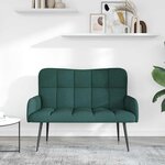vidaXL Sofa 2 places Vert foncé 115 x 61 x 87 cm Tissu