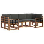 vidaXL Ensemble de canapés d'extérieur 6 Pièces Naturel et Anthracite