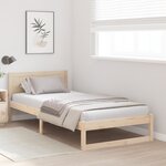 vidaXL Cadre de lit Naturel Bois de pin massif Simple Robuste