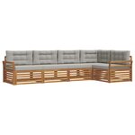 vidaXL Ensemble de canapés d'extérieur 5 pc Gris Naturel et Clair