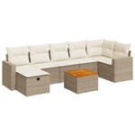 vidaXL Salon de jardin avec coussins 8 Pièces beige résine tressée