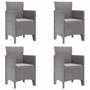 vidaXL Chaise de jardin 4 pc Gris clair Polypropylène