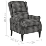 vidaXL Fauteuil inclinable Gris Tissu