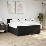 vidaXL Sommier à lattes de lit avec matelas Noir 180x200 cm Tissu