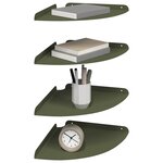 vidaXL Étagère flottante avec étagère 4 Pièces Vert olive 30 x 30 x 2 cm