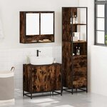 vidaXL Ensemble de meubles de salle de bain 3 Pièces Chêne fumé