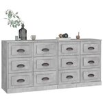 vidaXL Buffets 2 Pièces gris béton bois d'ingénierie