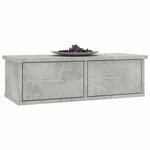 vidaXL Étagère murale avec tiroirs Gris béton Bois d'ingénierie