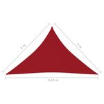 vidaXL Voile de parasol Tissu Oxford triangulaire 3x3x4 24 m Rouge