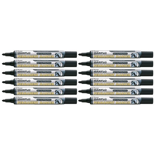 Marqueur permanent maxiflo nlf50 pointe conique 2mm noir x 12 pentel