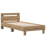 vidaXL Cadre de lit en chêne artisanal 90x200 cm  fait en bois d'ingénierie.