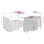 vidaXL Salon de jardin 7 Pièces avec coussins noir résine tressée