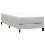 vidaXL Sommier à lattes de lit et matelas gris clair 80x220 cm velours