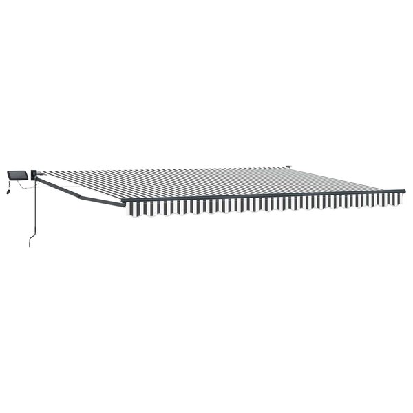 vidaXL Store rétractable manuel avec LEDs Anthracite et blanc 4 x 2 m