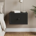 vidaXL Cabinet de chevet mural avec tiroir Noir 33 x 34 5 x 20 cm
