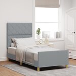 Lit vidaXL Gris clair 90x200 cm Tissu