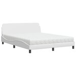 vidaXL Lit avec matelas Dover blanc 160x200 cm similicuir