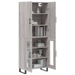 vidaXL Buffet haut Sonoma gris 69 5x34x180 cm Bois d'ingénierie