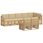 vidaXL Ensemble de canapés d'extérieur 8 Pièces Blanc et Beige