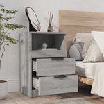 vidaXL Tables de chevet 2 Pièces Sonoma gris Bois d'ingénierie