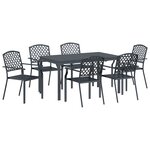 Ensemble de Salle à Manger de Jardin en 7 Pièces en Acier Anthracite vidaXL
