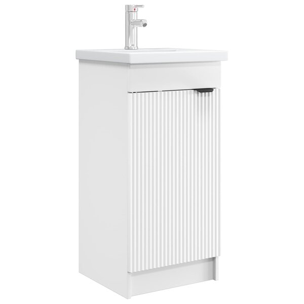 vidaXL Meuble de salle de bain avec évier Blanc 42 x 40 x 84 5 cm