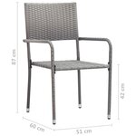 Vidaxl ensemble de salle à manger de jardin 5 pièces anthracite