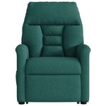 vidaXL Fauteuil inclinable de massage électrique Vert foncé Tissu