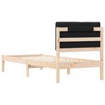 vidaXL Cadre de lit avec tête de lit rembourrée Noir 75 x 190 cm