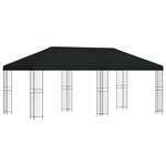 vidaXL Gazebo avec murs latéraux 6 x 3 m Noir Polyester et Acier 190