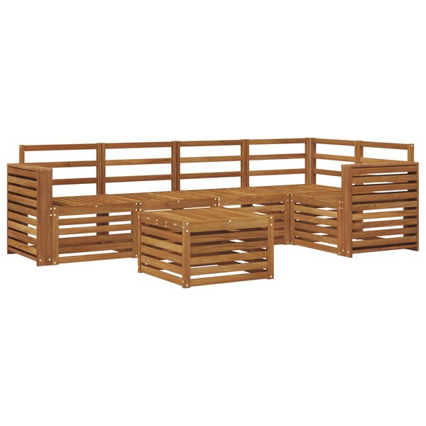 vidaXL Ensemble de canapé d'angle 6 Pièces Naturel Bois d'Acacia Massif